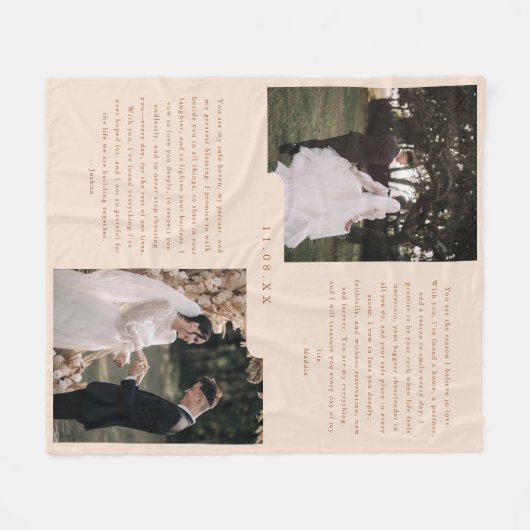 Neutral 2-Foto-Ehegatten Fleecedecke (Vorderseite (Horizontal))