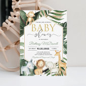 Neutral A Wild one Safari Baby Dusche Einladung