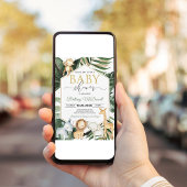 Neutral A Wild one Safari Baby Dusche Einladung