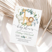 Neutral A Wild one Safari Baby Shower Einladung