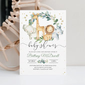 Neutral A Wild one Safari Baby Shower Einladung