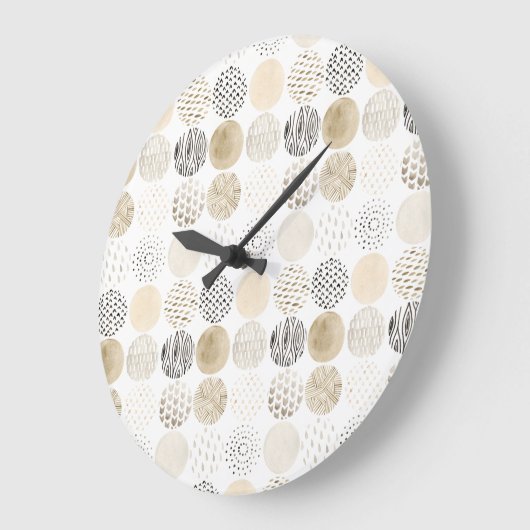 Neutral Abstract Circle Pattern Große Wanduhr (Winkel)