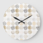 Neutral Abstract Circle Pattern Große Wanduhr (Vorderseite)