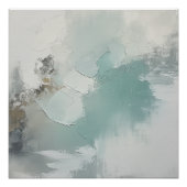 Neutral Abstract Green Beige Minimalist Wall Art Poster (Vorderseite)