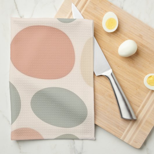 Neutral Abstract Organic Shapes Modern Geschirrtuch (Viertel Falte)