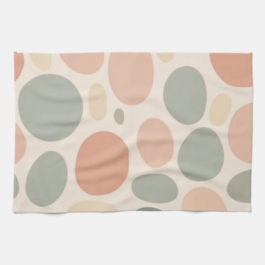 Neutral Abstract Organic Shapes Modern Geschirrtuch (Horizontal)