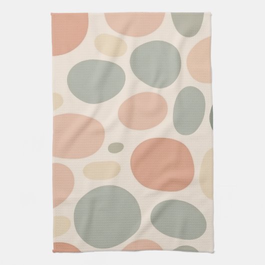 Neutral Abstract Organic Shapes Modern Geschirrtuch (Vertikal)