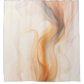 Neutral Abstrakt - Beige und Burnt Orange Duschvorhang (Vorderseite)