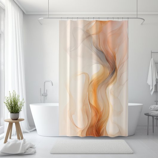 Neutral Abstrakt - Beige und Burnt Orange Duschvorhang