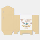 Neutral Adventure World Map Airplane Baby Shower  Geschenkschachtel (Ungefaltet)