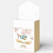 Neutral Adventure World Map Airplane Baby Shower  Geschenkschachtel (Offen)