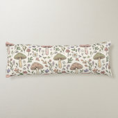 Neutral Aesthetic Mushroom Fungi Seamless Pattern Seitenschläferkissen (Rückseite)