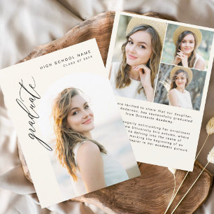 Neutral Arch Graduate Simple Foto Abschluss Ankündigung