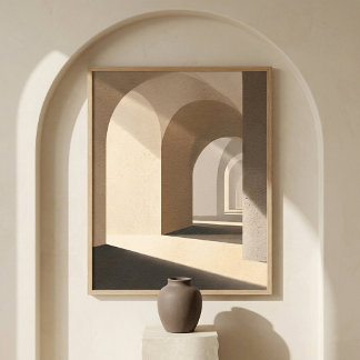 Neutral Arch Wall Art for Living Room Decor Poster