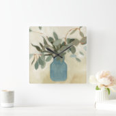 Neutral Arrangement - Stemmed Leaves Quadratische Wanduhr (Zuhause)