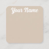 neutral | ästhetisch | Floral getrocknet | Visiten Quadratische Visitenkarte (Rückseite)