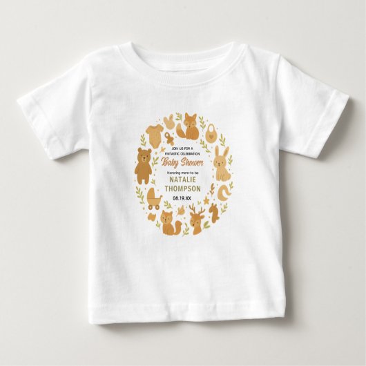 Neutral Baby Boy Shower | Cute Safari Animal Baby T-shirt (Vorderseite)