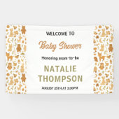 Neutral Baby Boy Shower | Cute Safari Animal Banner (Horizontal)