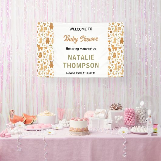 Neutral Baby Boy Shower | Cute Safari Animal Banner (Party)