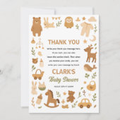 Neutral Baby Boy Shower | Cute Safari Animal Dankeskarte (Vorderseite)