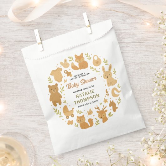 Neutral Baby Boy Shower | Cute Safari Animal Geschenktütchen (Ausgeschnitten)