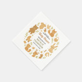 Neutral Baby Boy Shower | Cute Safari Animal Serviette (Ecke)