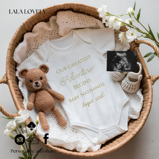 Neutral Baby Reveal Pregnancy announcement card Ankündigung