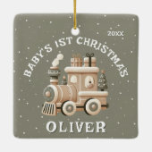 Neutral Baby’s 1st Christmas Train Keepsake Keramikornament (Rückseite)