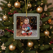 Neutral Baby’s 1st Christmas Train Keepsake Photo Keramikornament