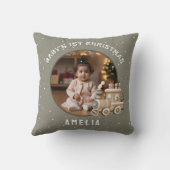 Neutral Baby’s 1st Christmas Train Keepsake Photo Kissen (Rückseite)
