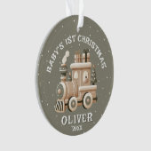 Neutral Baby’s 1st Christmas Train Keepsake Photo Ornament (Vorderseite)