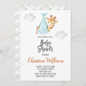 Neutral Baby Shower Giraffe Cub Minimal Niedlich Einladung (Vorne/Hinten)