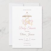 Neutral Baby Shower Invitation Moon and Stars Einladung (Vorderseite)