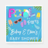 Neutral Baby Shower Pool Party Summer Serviette (Vorderseite)