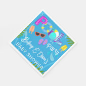 Neutral Baby Shower Pool Party Summer Serviette (Ecke)