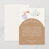Neutral Baby Shower Stork Danke Karte (Vorne/Hinten)