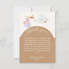Neutral Baby Shower Stork Danke Karte