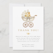 Neutral Baby Shower Thank You Card | Ivory & Gold Dankeskarte (Vorderseite)
