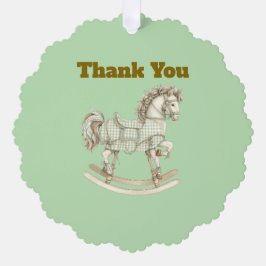 Neutral Baby Shower Thank You Paper Ornament Karte