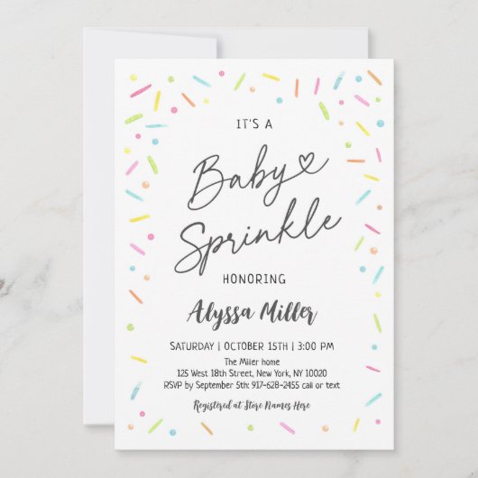 Neutral Baby Sprinkle Einladung (Vorderseite)