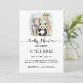 NEUTRAL BABY TIERDUSCHEREINLADUNG EINLADUNG (Stehend Vorderseite)