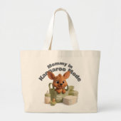 Neutral Baby Tote Bag – Custom Name & Deer Design Jumbo Stoffbeutel (Vorne)