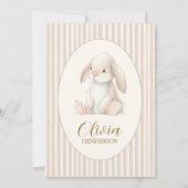 Neutral Baby's First Birthday Bunny Invitation Einladung (Rückseite)