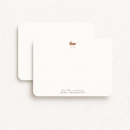 Neutral Bassinet Nursery Note Card Einladung