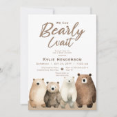 Neutral Bear Bear Baby Shower Einladung (Vorderseite)
