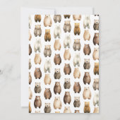 Neutral Bear Bear Baby Shower Einladung (Rückseite)