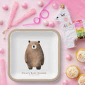 Neutral Bear Bear Baby Shower Pappteller (Party)