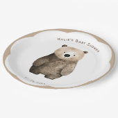 Neutral Bear Bear Baby Shower Pappteller (Schrägansicht)
