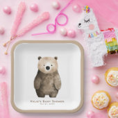 Neutral Bear Bear Baby Shower Pappteller (Party)
