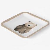 Neutral Bear Bear Baby Shower Pappteller (Gewinkelt)
